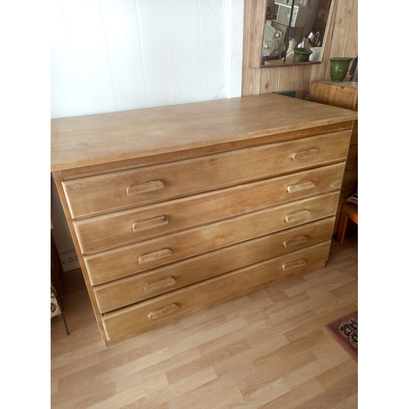 Vintage solid ashwood chest of drawers, 1930