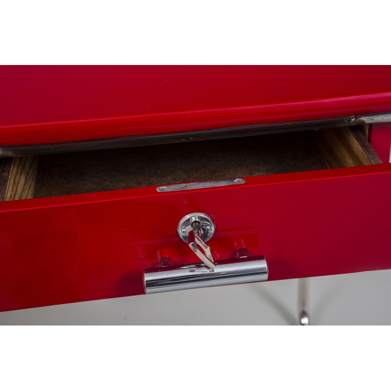 Vintage red Bauhaus desk, Germany 1930s