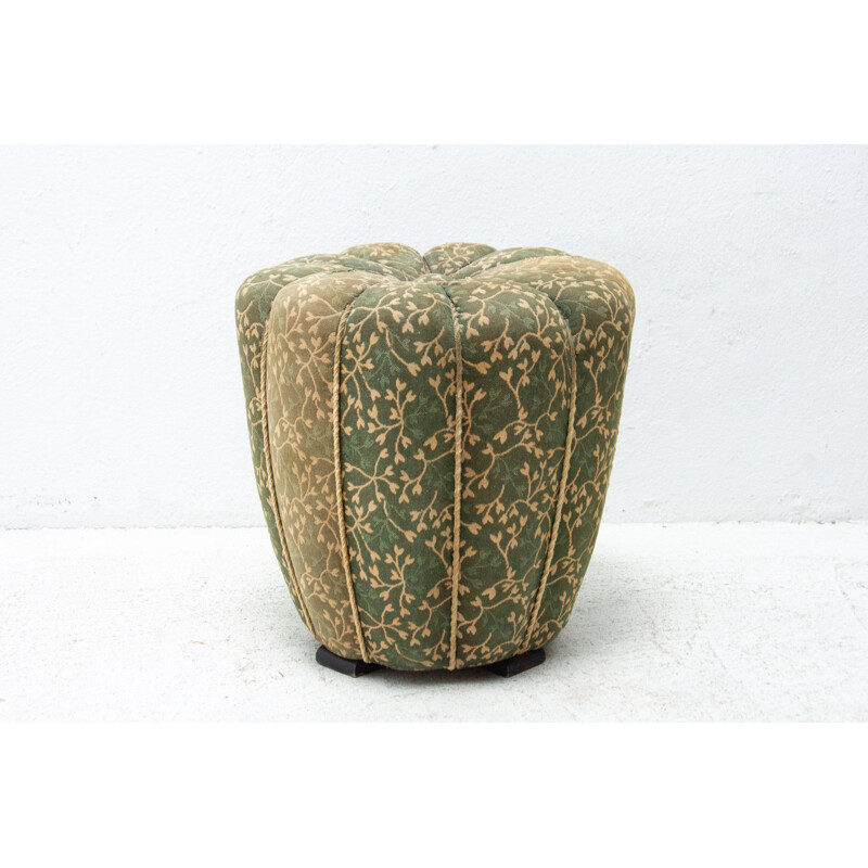 Vintage Art deco pouffe by Jindřich Halabala for Up Závody, Czechoslovakia 1950s