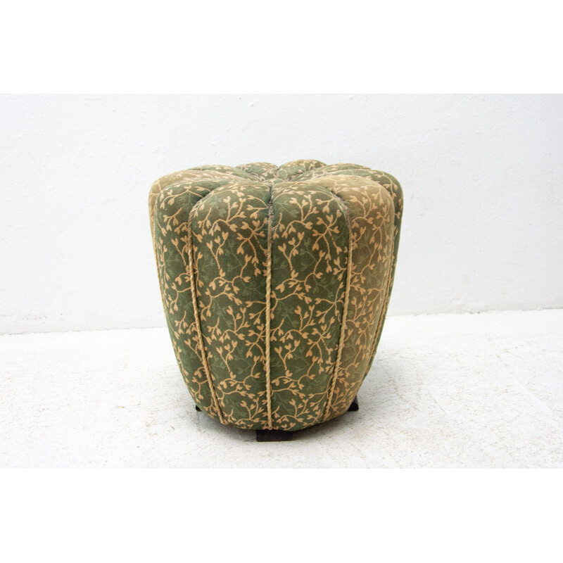 Vintage Art deco pouffe by Jindřich Halabala for Up Závody, Czechoslovakia 1950s