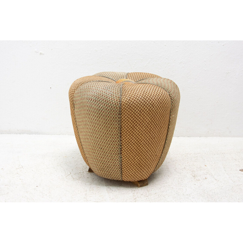 Vintage Art Deco Pouf von Jindřich Halabala für Up Závody, Tschechoslowakei 1950