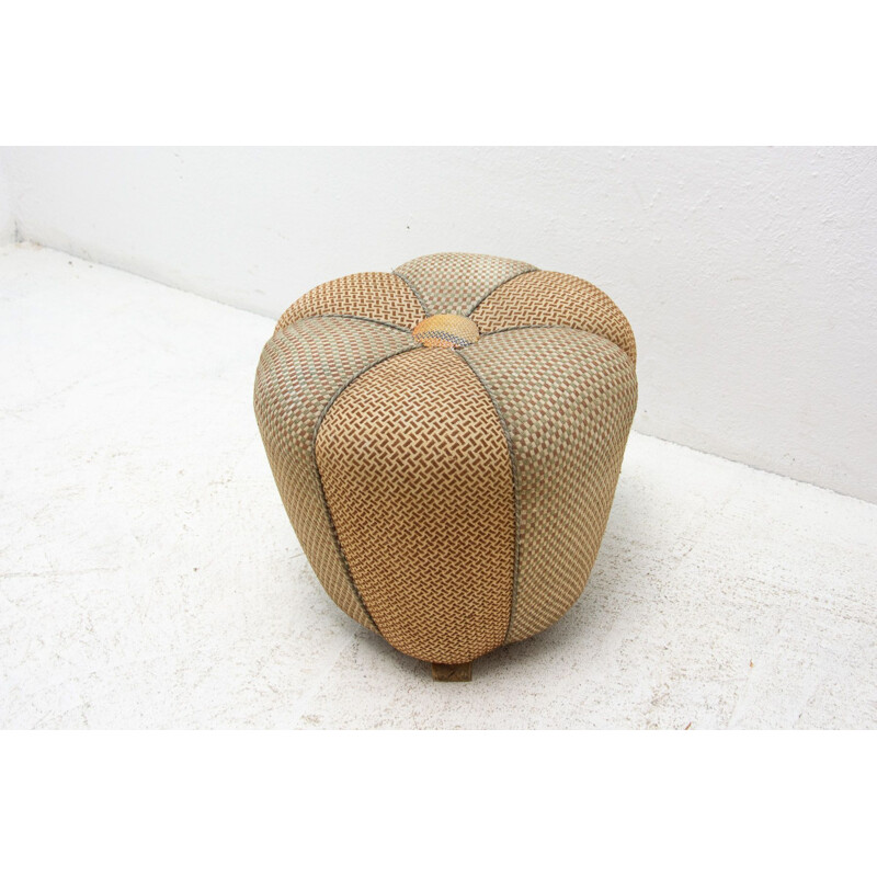 Vintage Art Deco pouffe by Jindřich Halabala for Up Závody, Czechoslovakia 1950s