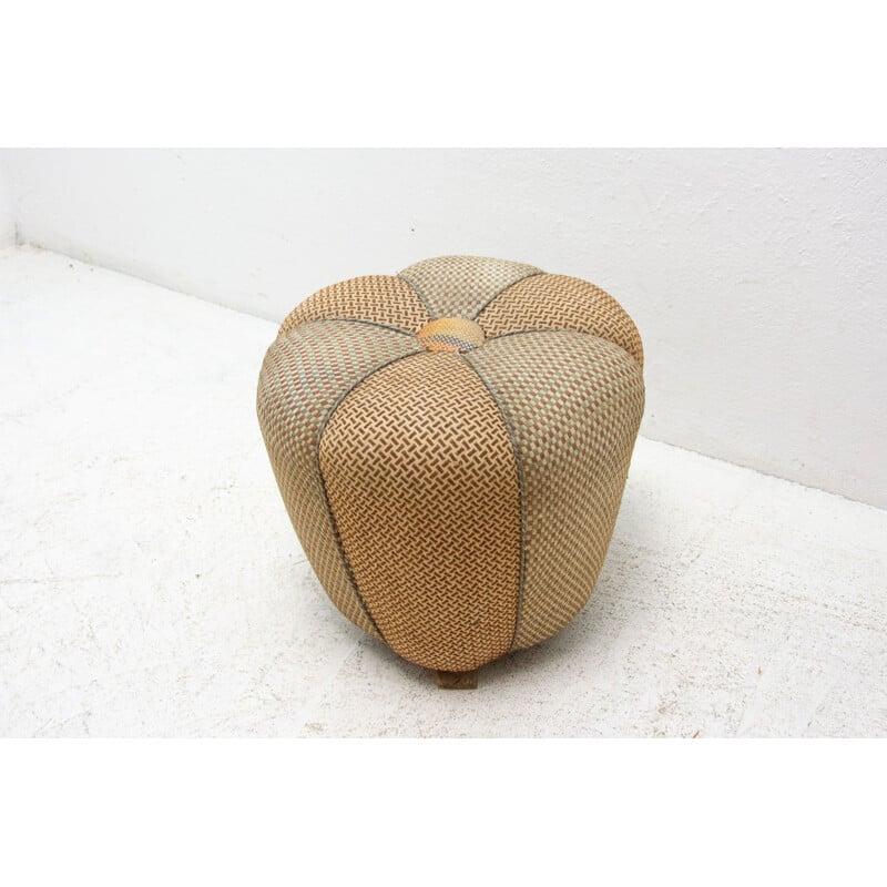 Pouf vintage Art Déco di Jindřich Halabala per Up Závody, Cecoslovacchia 1950