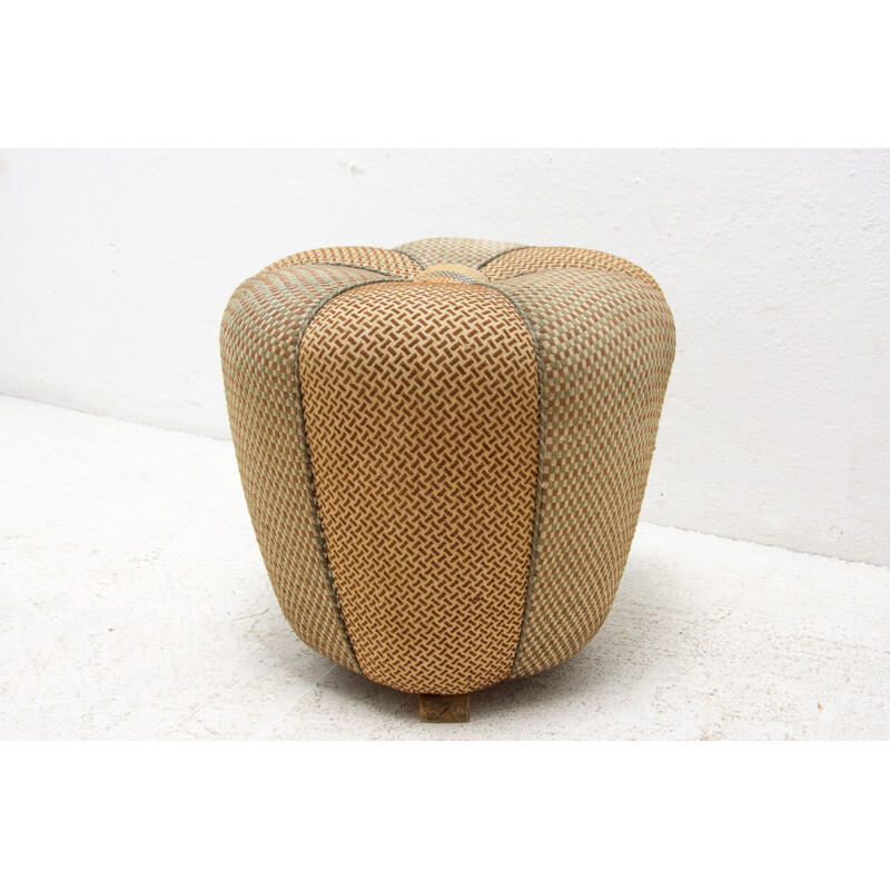 Vintage Art Deco pouffe by Jindřich Halabala for Up Závody, Czechoslovakia 1950s