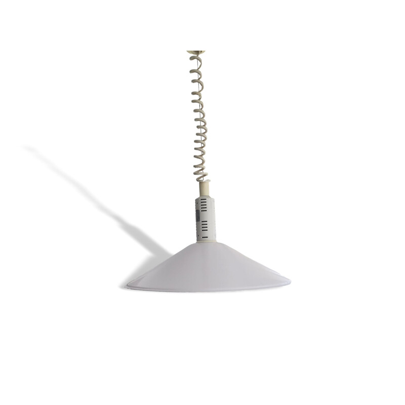 Scandinavian vintage painted metal suspension lamp, Finland 1970