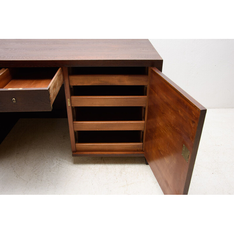 Vintage functionalist oak desk, 1930