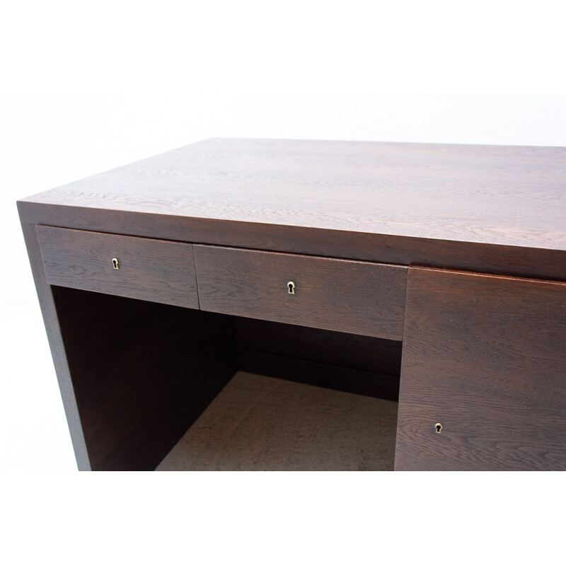 Vintage functionalist oak desk, 1930