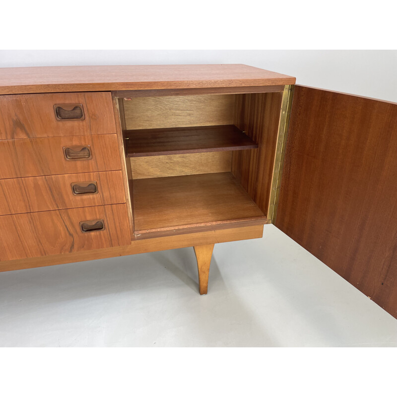 Vintage teak sideboard with 4 drawers, 1960s