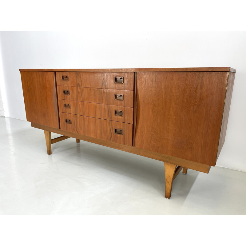 Vintage teak sideboard with 4 drawers, 1960s