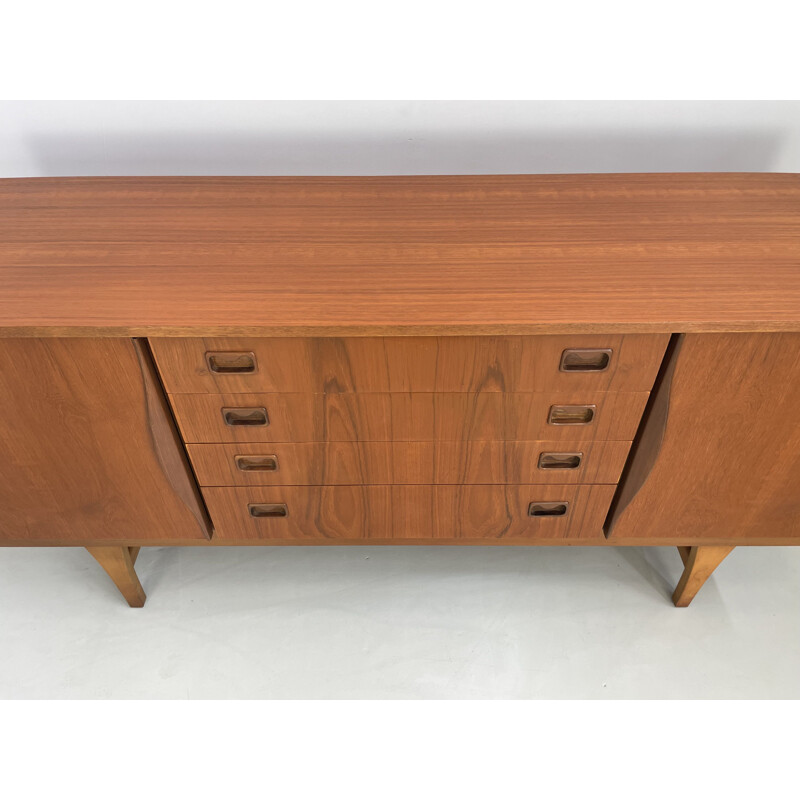 Vintage teak sideboard with 4 drawers, 1960s