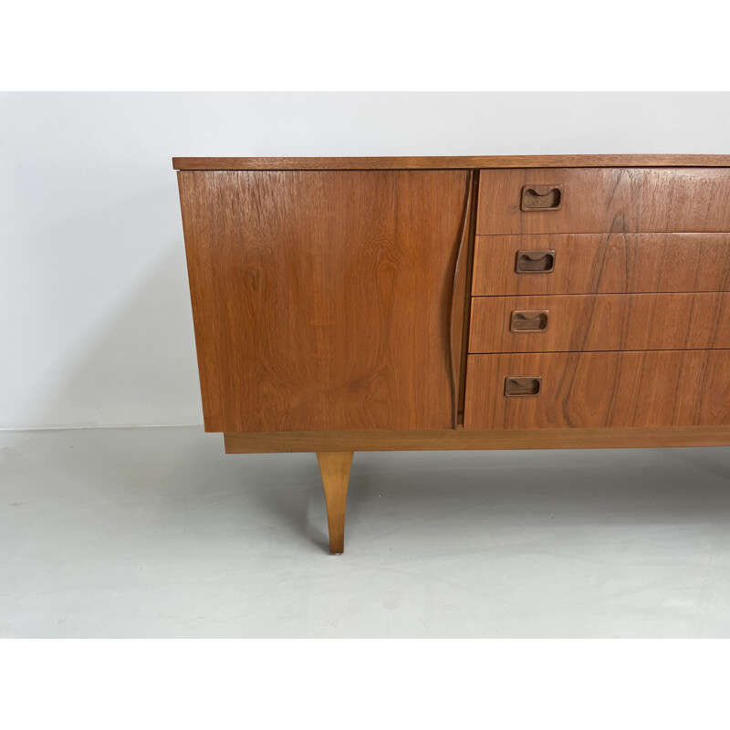 Credenza vintage in teak con 4 cassetti, 1960