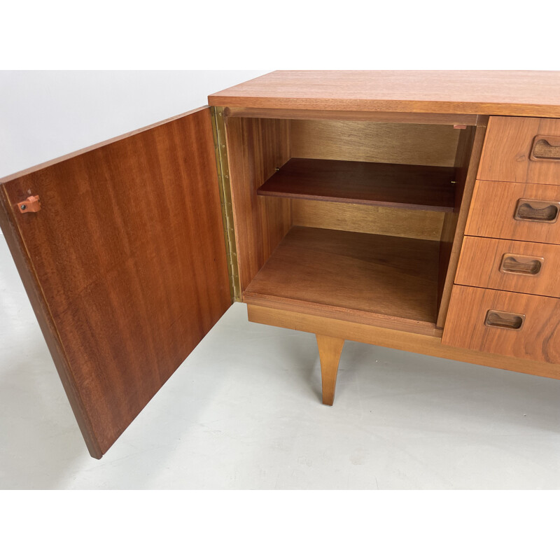 Credenza vintage in teak con 4 cassetti, 1960