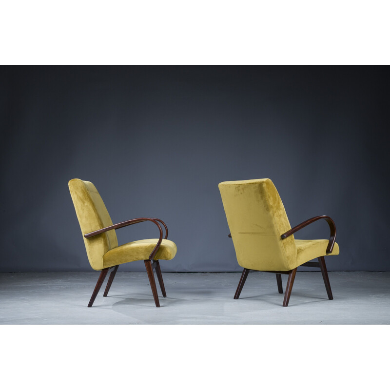 Pair of vintage armchairs by Jaroslav Smidek for Ton, 1960