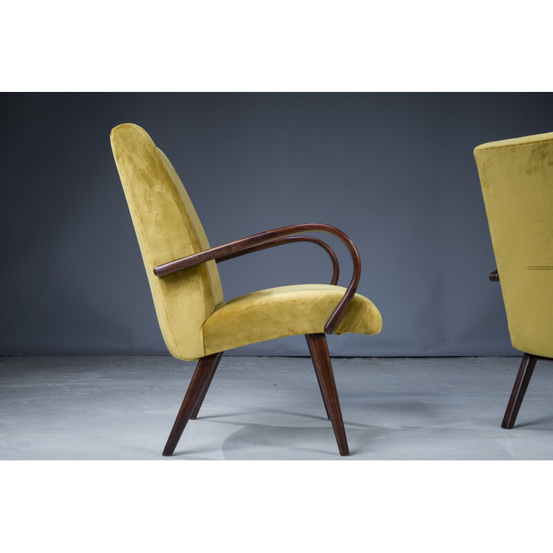 Pair of vintage armchairs by Jaroslav Smidek for Ton, 1960