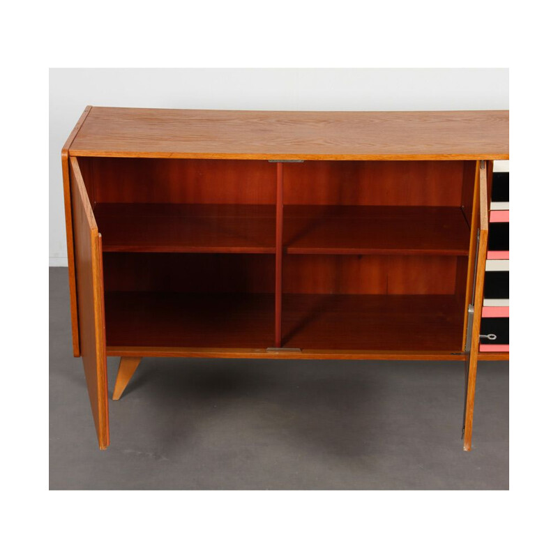 Vintage oakwood sideboard model U-460 by Jiri Jiroutek for Interier Praha, 1960s