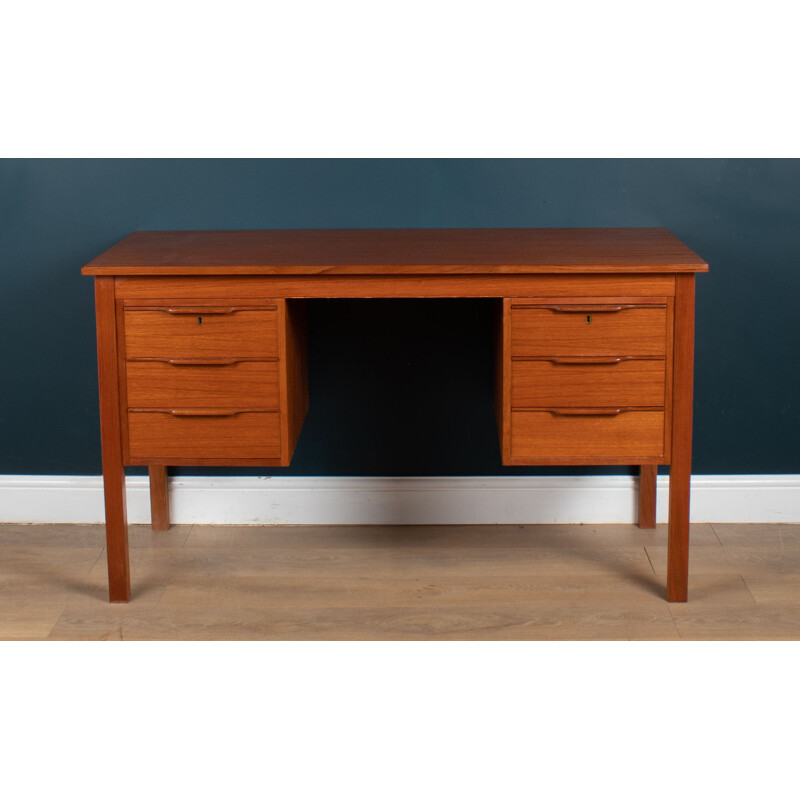 Vintage Danish teak desk by Bent Silberg Mobler, Denmark 1960s