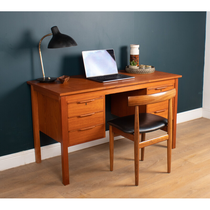 Vintage Danish teak desk by Bent Silberg Mobler, Denmark 1960s