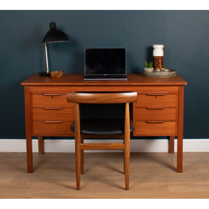 Vintage Danish teak desk by Bent Silberg Mobler, Denmark 1960s