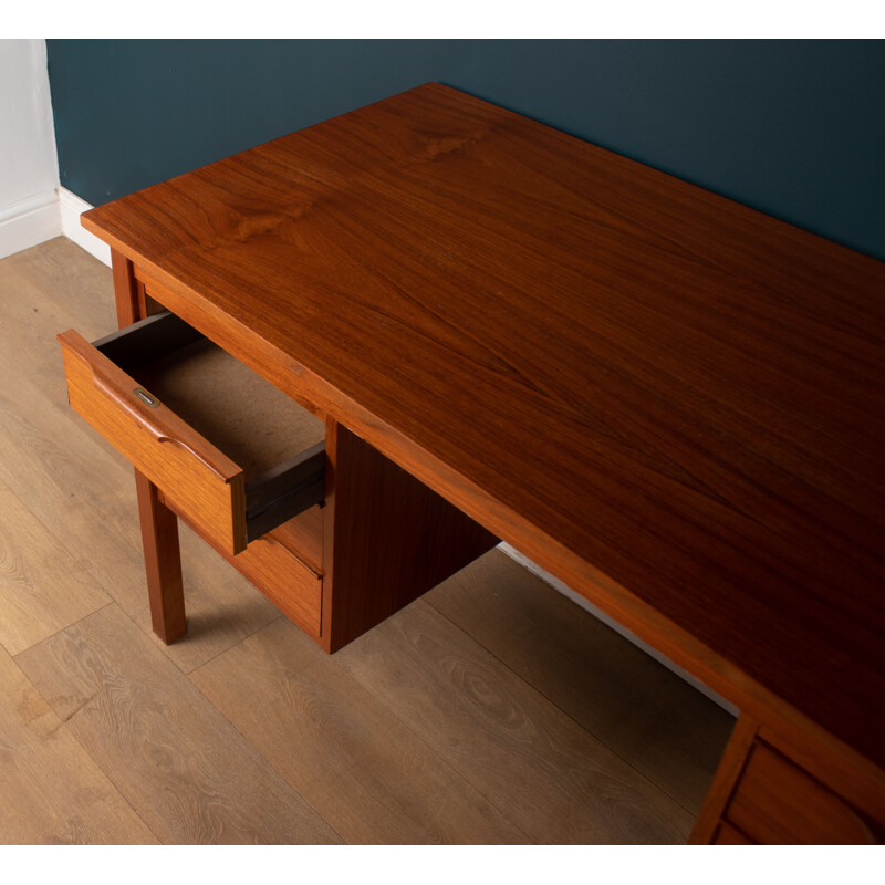 Vintage Deens teakhouten bureau van Bent Silberg Mobler, Denemarken 1960