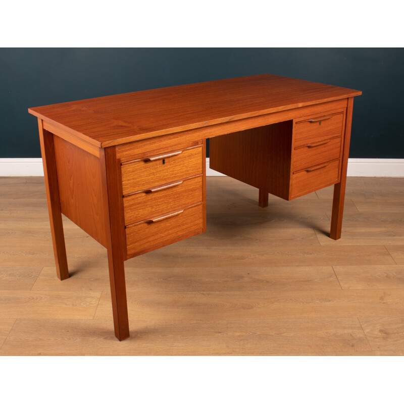 Vintage Danish teak desk by Bent Silberg Mobler, Denmark 1960s