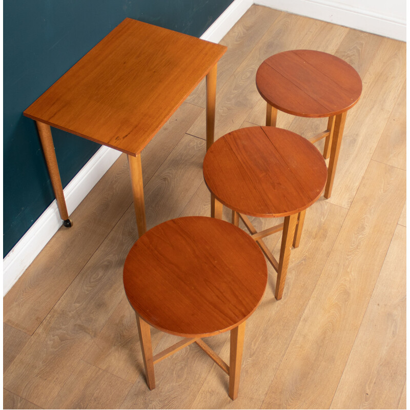 Vintage teak nesting tables by Poul Hundevad for Novy domov, Czechoslovakia 1960s