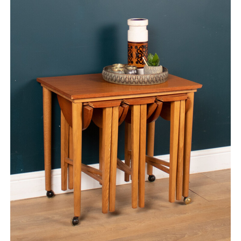 Vintage teak nesting tables by Poul Hundevad for Novy domov, Czechoslovakia 1960s