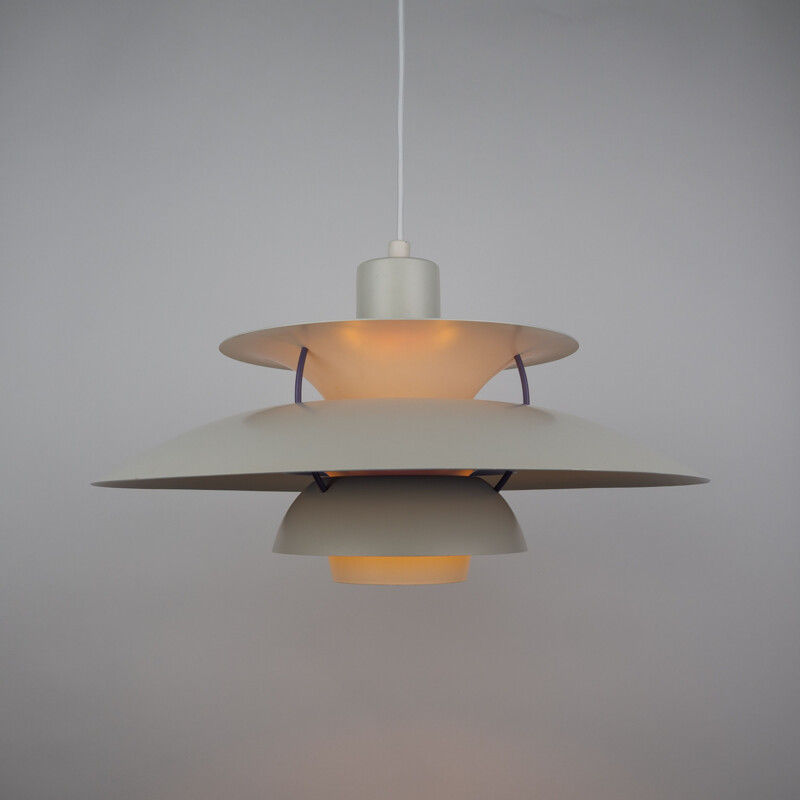 Pair of Danish vintage pendant lamps Ph 5 by Poul Henningsen for Louis Poulsen, 1958