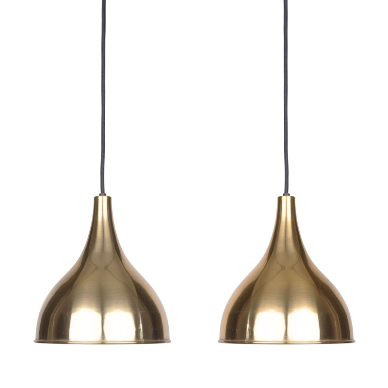 Pair of Danish vintage pendant lamps Silhuet by Jo Hammerborg for Fog og Morup, 1970s