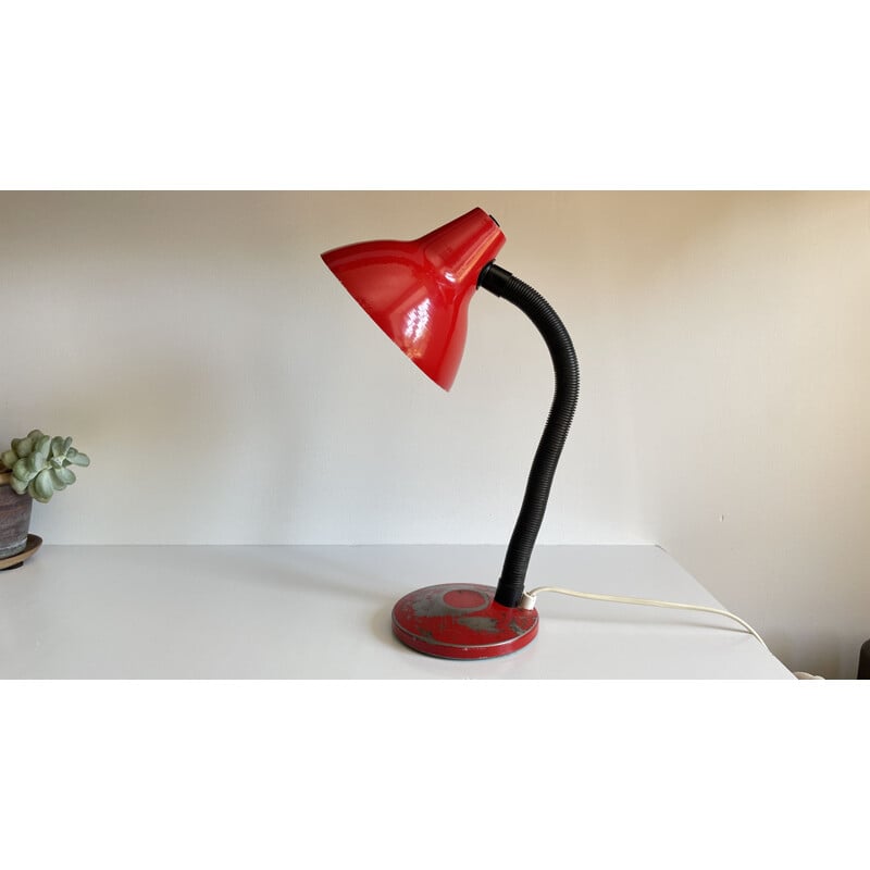 Vintage Aluminior red lamp