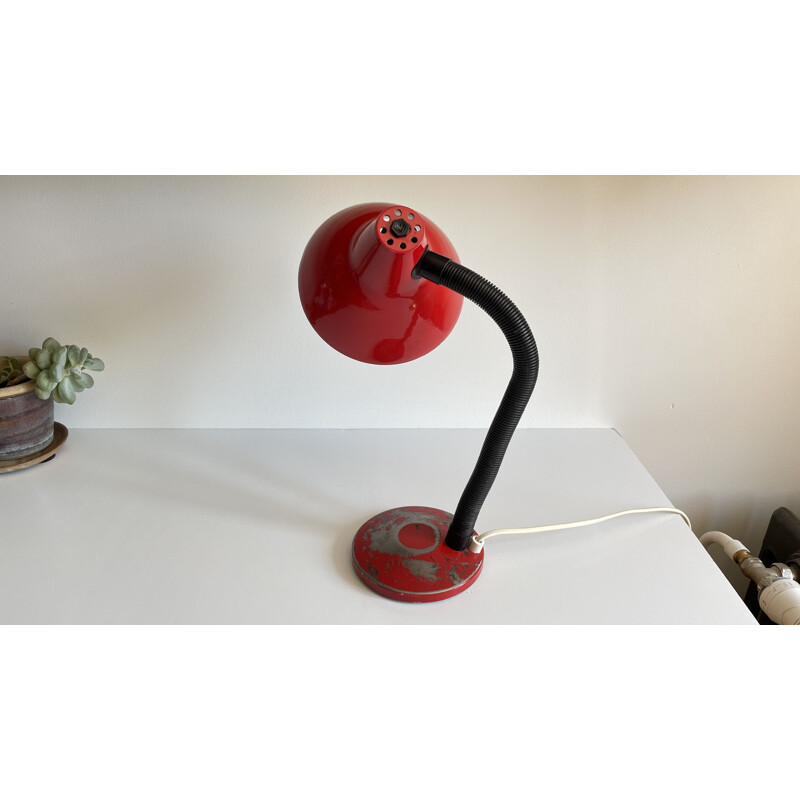 Vintage Aluminior red lamp