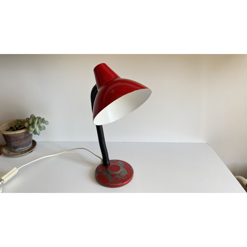 Vintage Aluminior red lamp