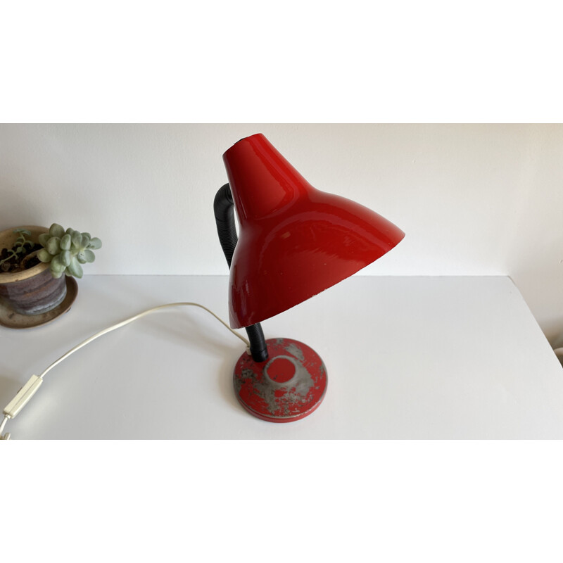 Lampe Aluminior vintage rouge