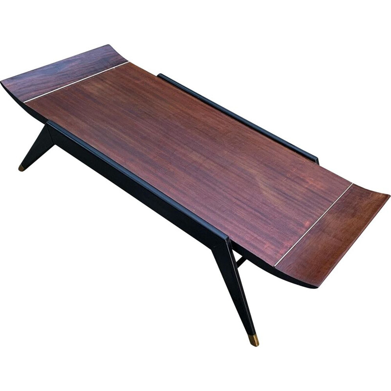 Vintage teakwood & blackwood coffee table, 1960-1970