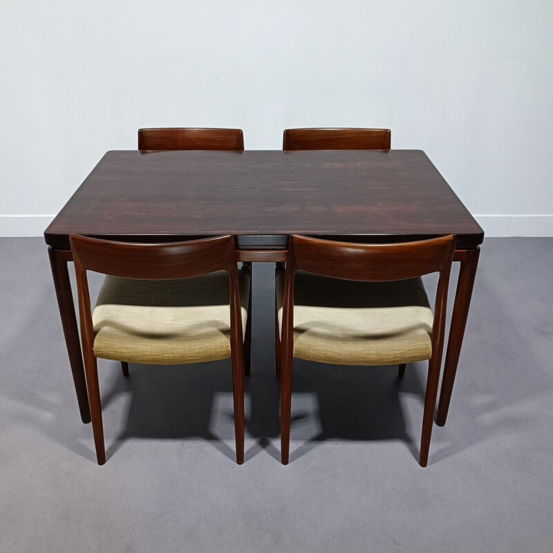 Set of 4 vintage teak chairs model R77 by Niels Moller for Møller Møbelfabrik, 1950s