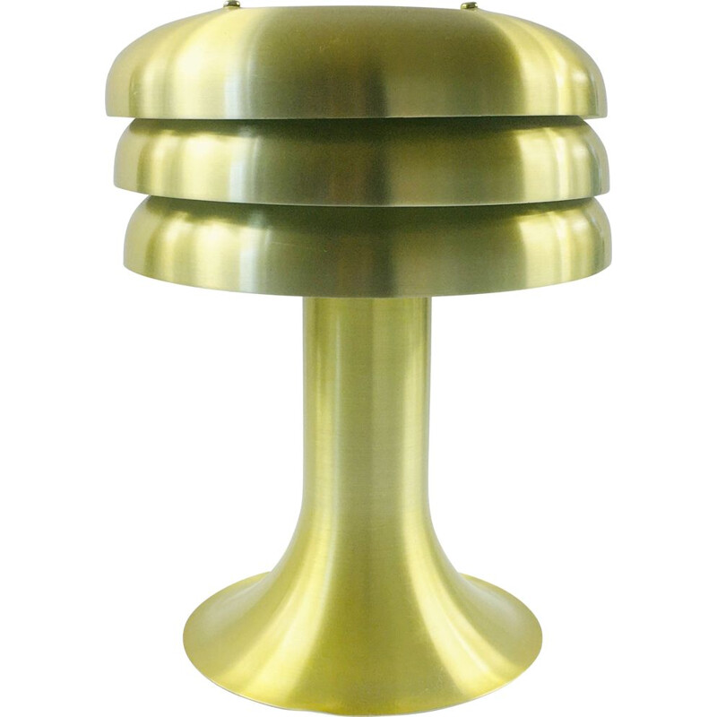 Vintage Bn-25 brushed aluminum mushroom table lamp by Hans Agne Jakobsson for Markaryd, Sweden 1960