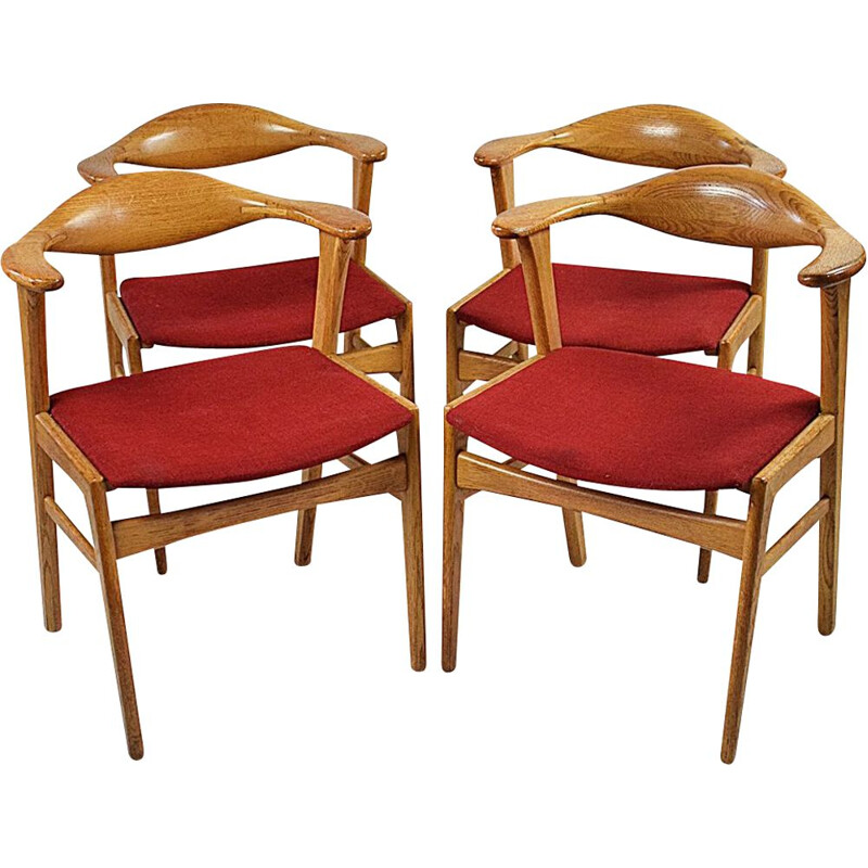 Ensemble de 4 chaises vintage modèle 49 par E. Kirkegaard pour Høng Stolefabrik, Danemark 1960