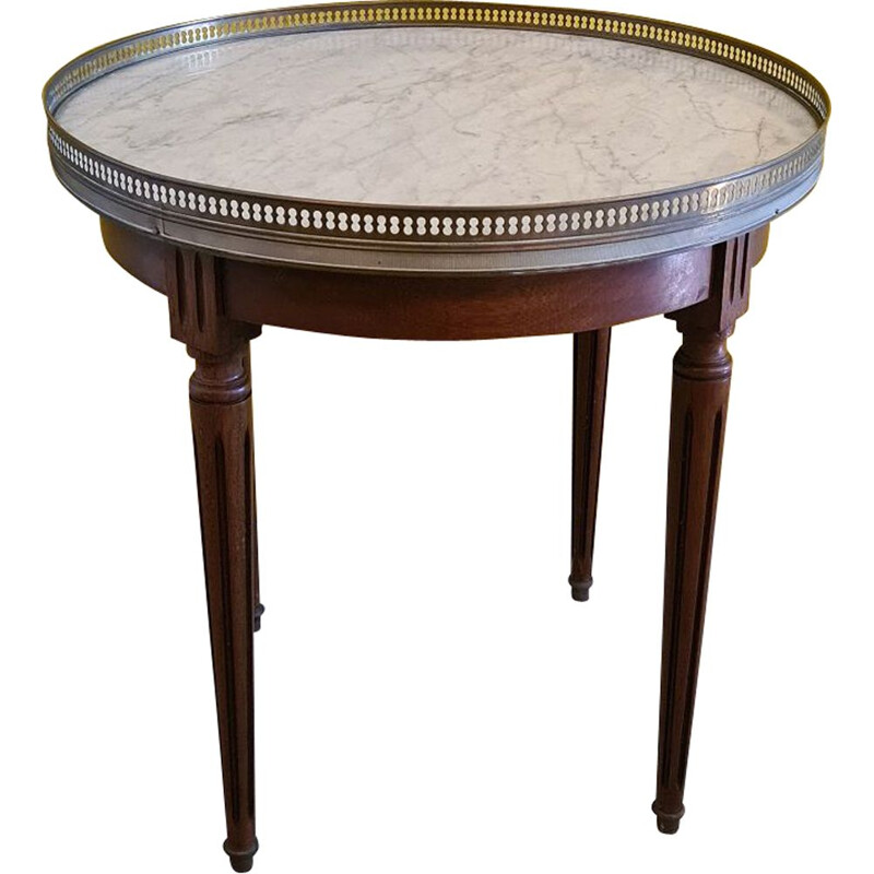 Table d'appoint vintage en acajou avec dessus en marbre