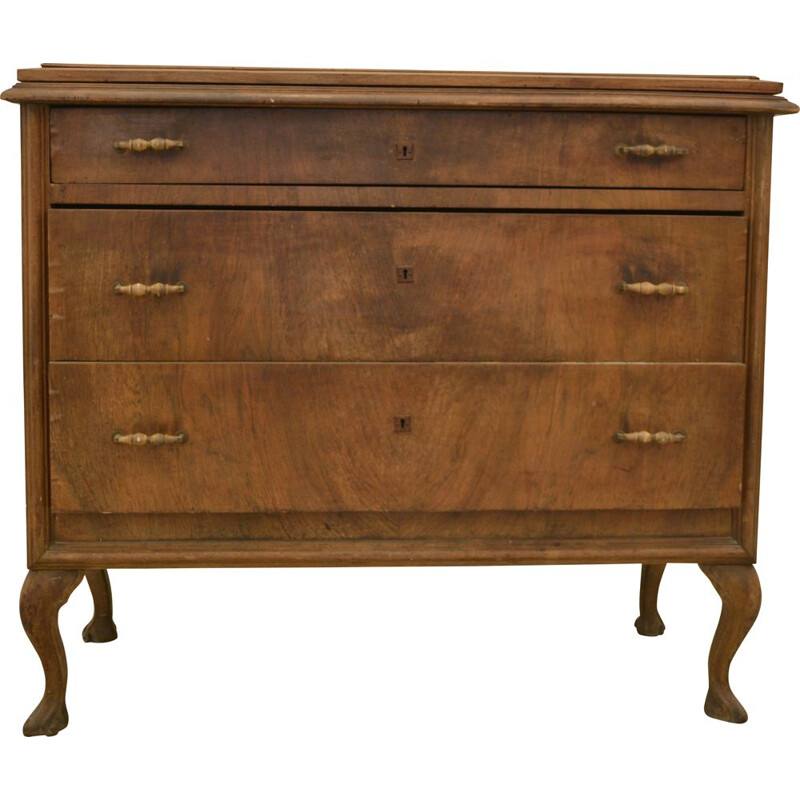 Vintage walnut chest of 3 drawers