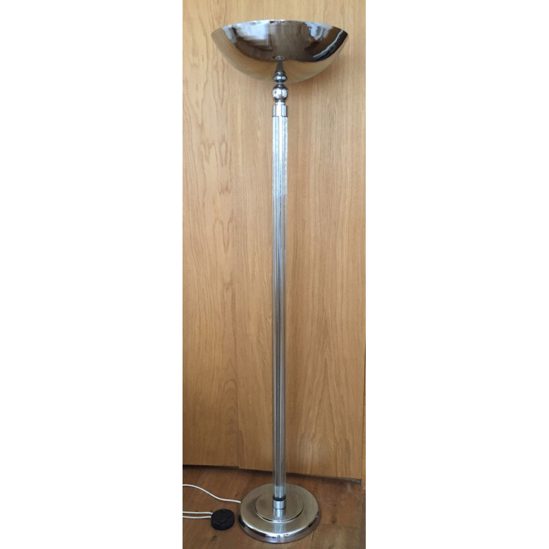 Mid-century chrome and lucite floor lamp, 1980s