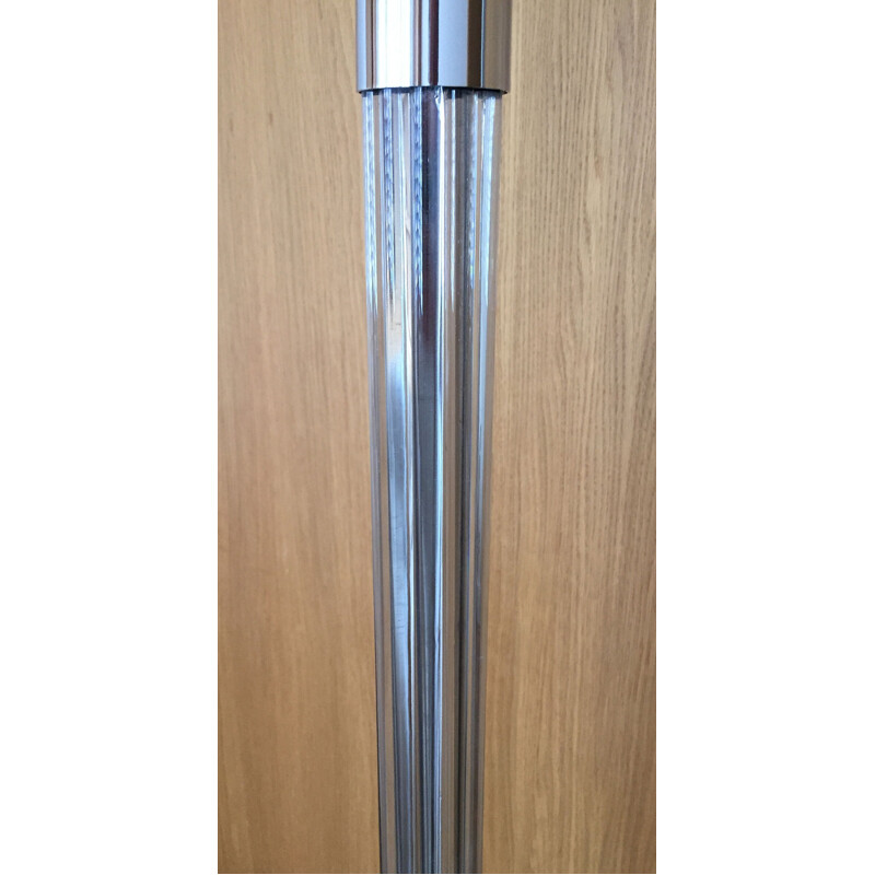 Mid-century chrome and lucite floor lamp, 1980s