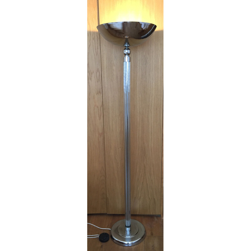 Mid-century chrome and lucite floor lamp, 1980s