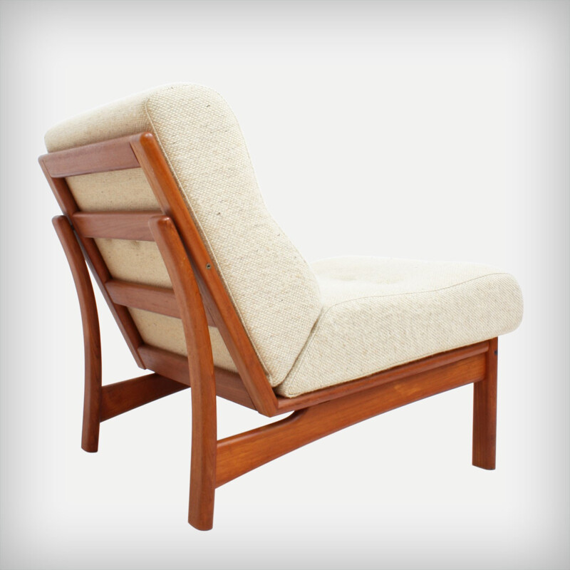 Danish Glostrup Møbelfabrik "Vario" armchair in cream wool - 1960s
