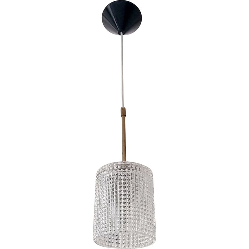 Scandinavische vintage hanglamp van Carl Fagerlund voor Orrefors, Zweden 1960.