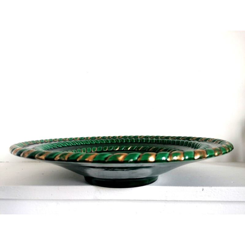 Vintage glazed earthenware bowl by Saint Clément for Béatrice Letalle, 1940