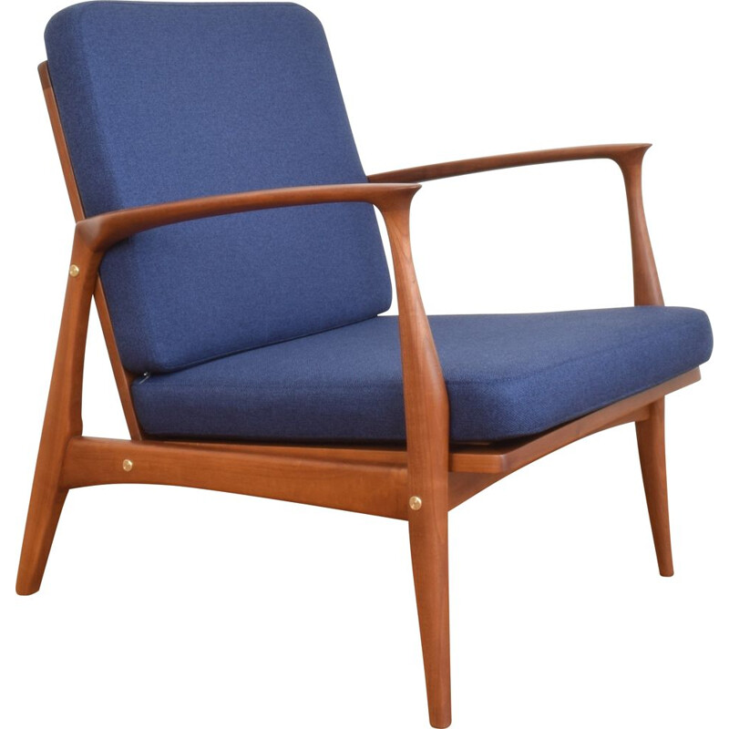 Vintage Deense kersenhouten fauteuil, 1960