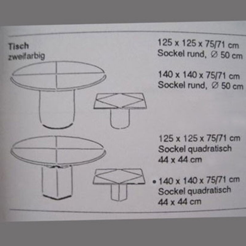 German Rosenthal Einrichtung "Quadrondo" dining table, Erwin NAGEL - 1980s