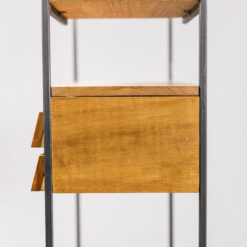 Vintage handgefertigtes Bücherregal aus Eisen und Holz, 1970