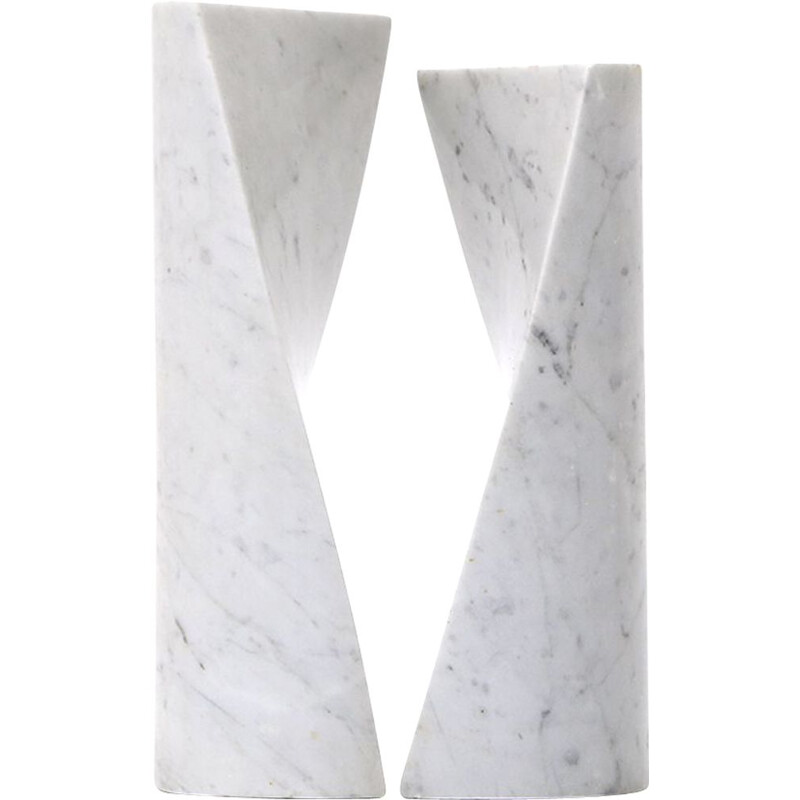 Pair of vintage marble sculptures by Jiro Sugawara, 1970s