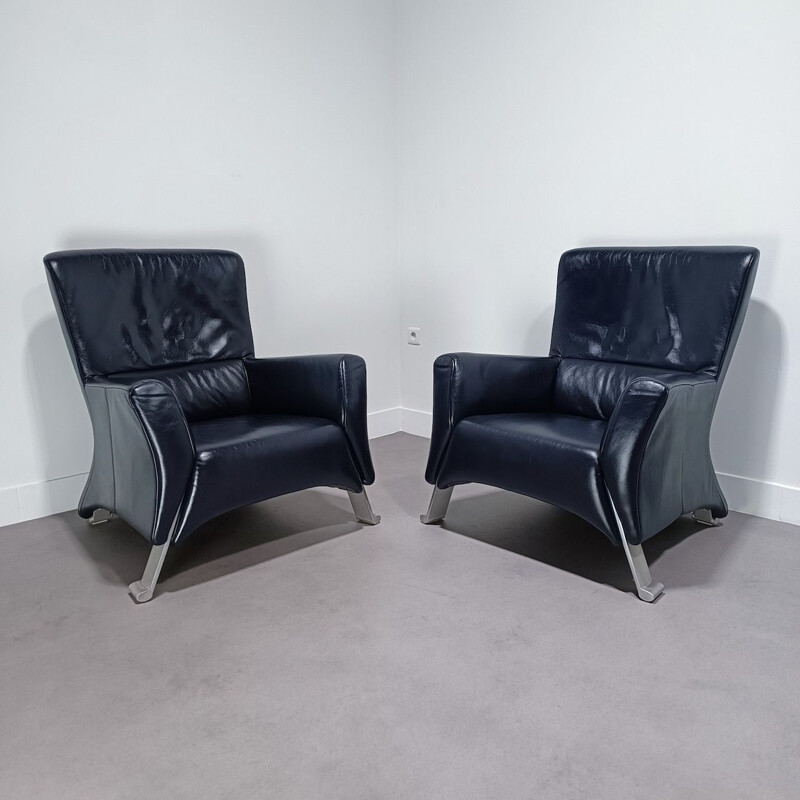 Pair of vintage 322 armchairs by Anita Schmidt for Rolf Benz, Germany 1980s