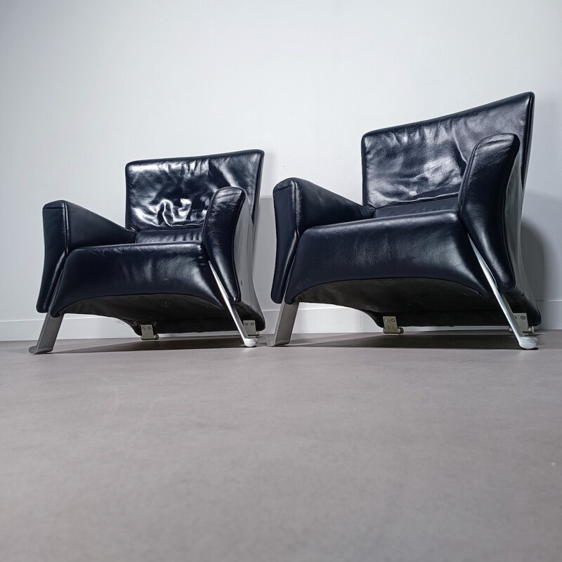 Pair of vintage 322 armchairs by Anita Schmidt for Rolf Benz, Germany 1980s